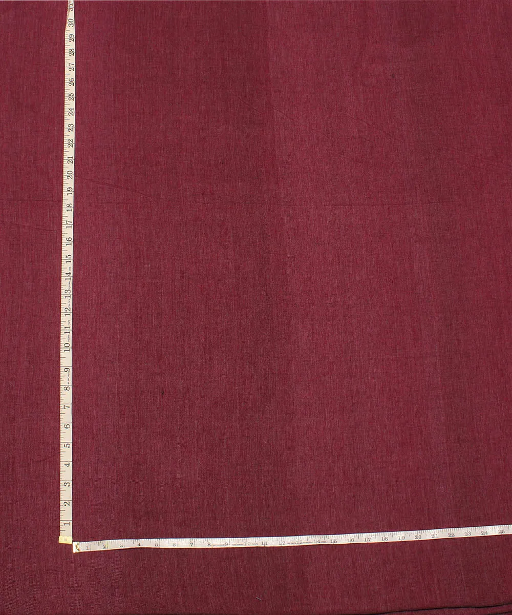 0.7m Maroon wine handwoven cotton reversible fabric