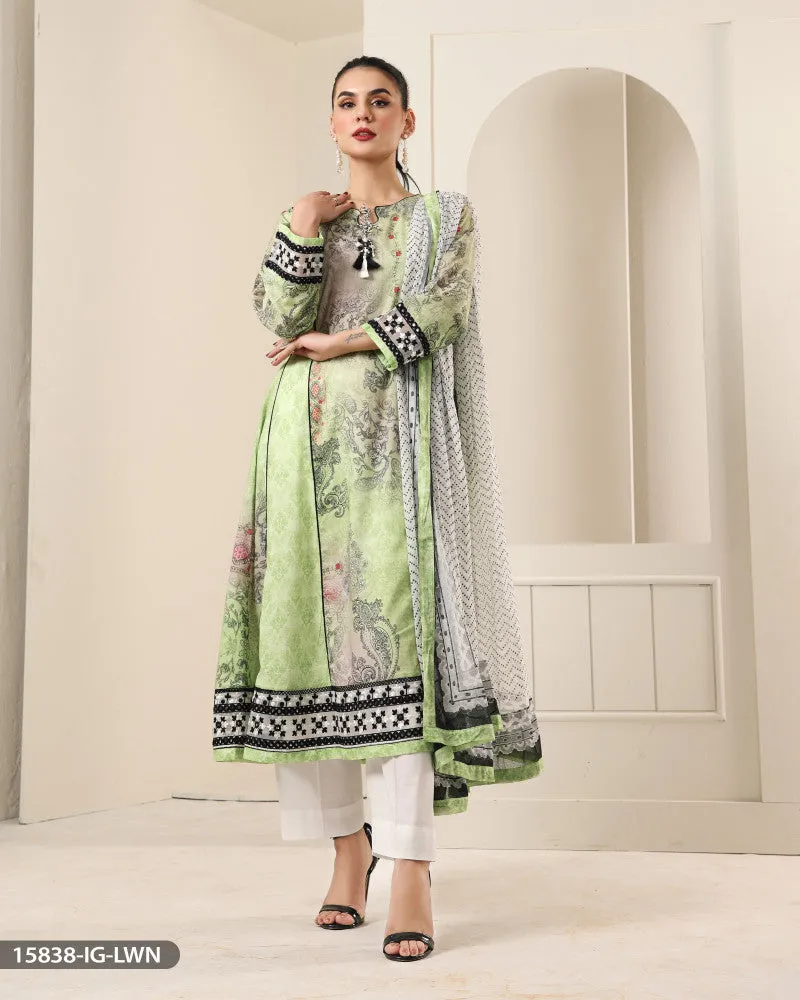 15838 Readymade Casual lawn Suit