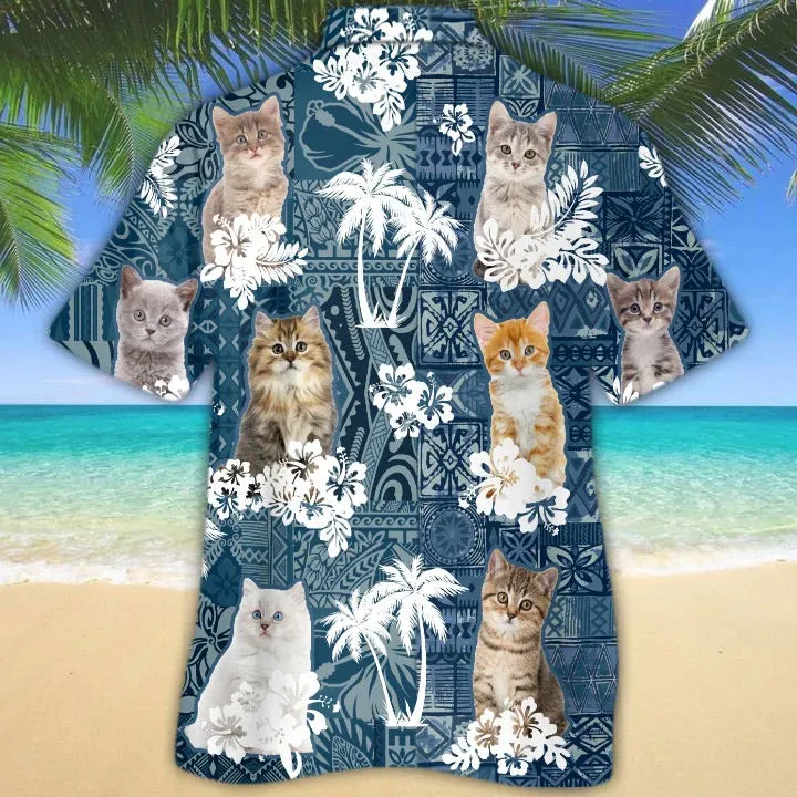 3D All Over Print Kitten Hawaiian Shirt For Summer Day, Cool Aloha Beach Shirt, Cat Hawaiian Shirt