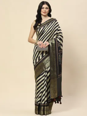 Abstract Print Handloom Saree