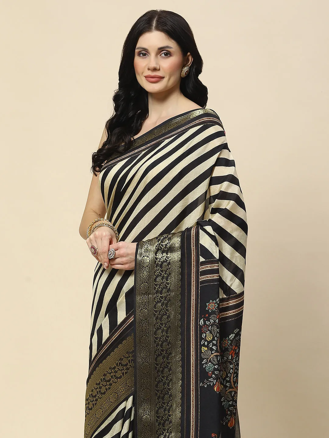 Abstract Print Handloom Saree