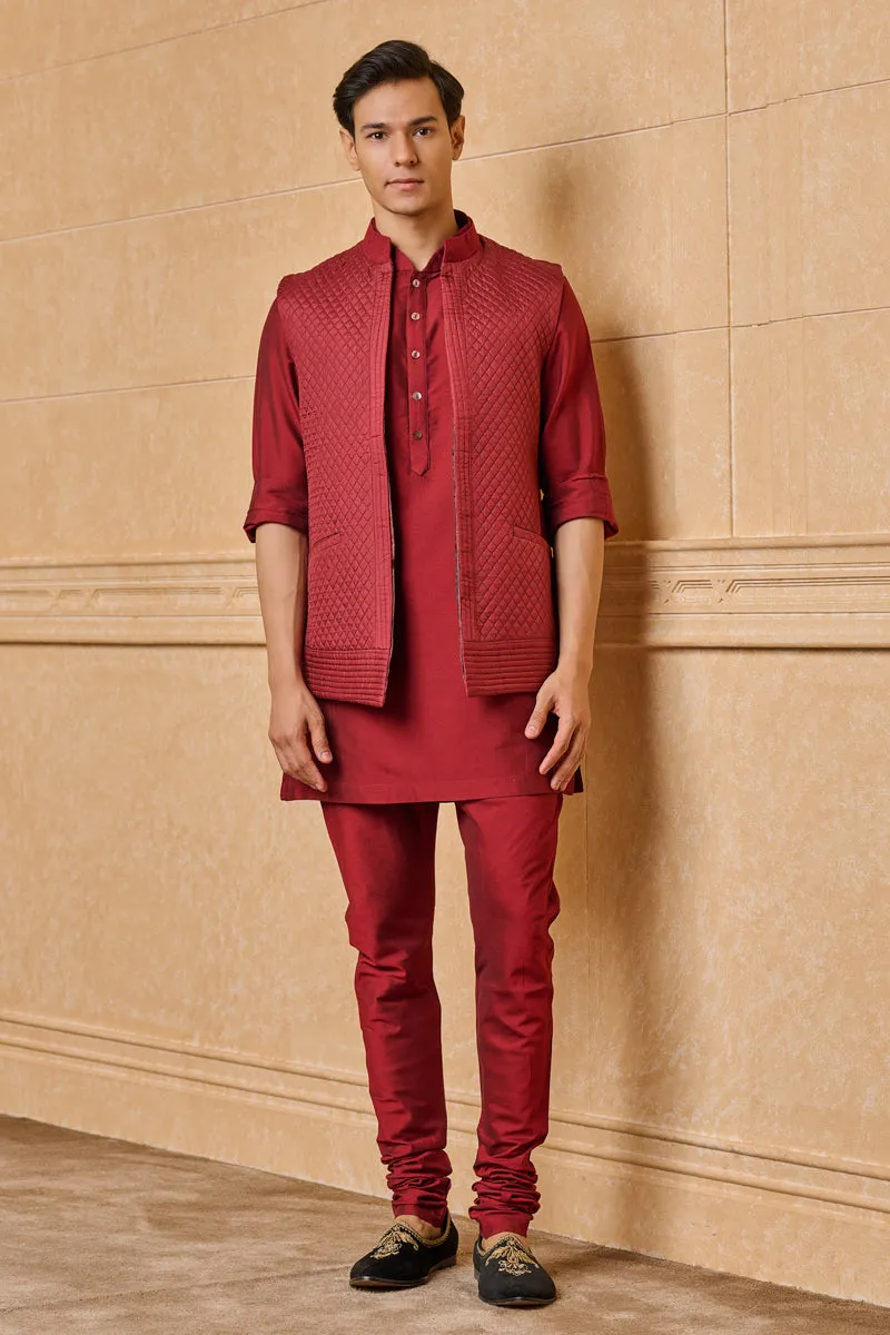 All Over Quilted Kurta Bundi Set