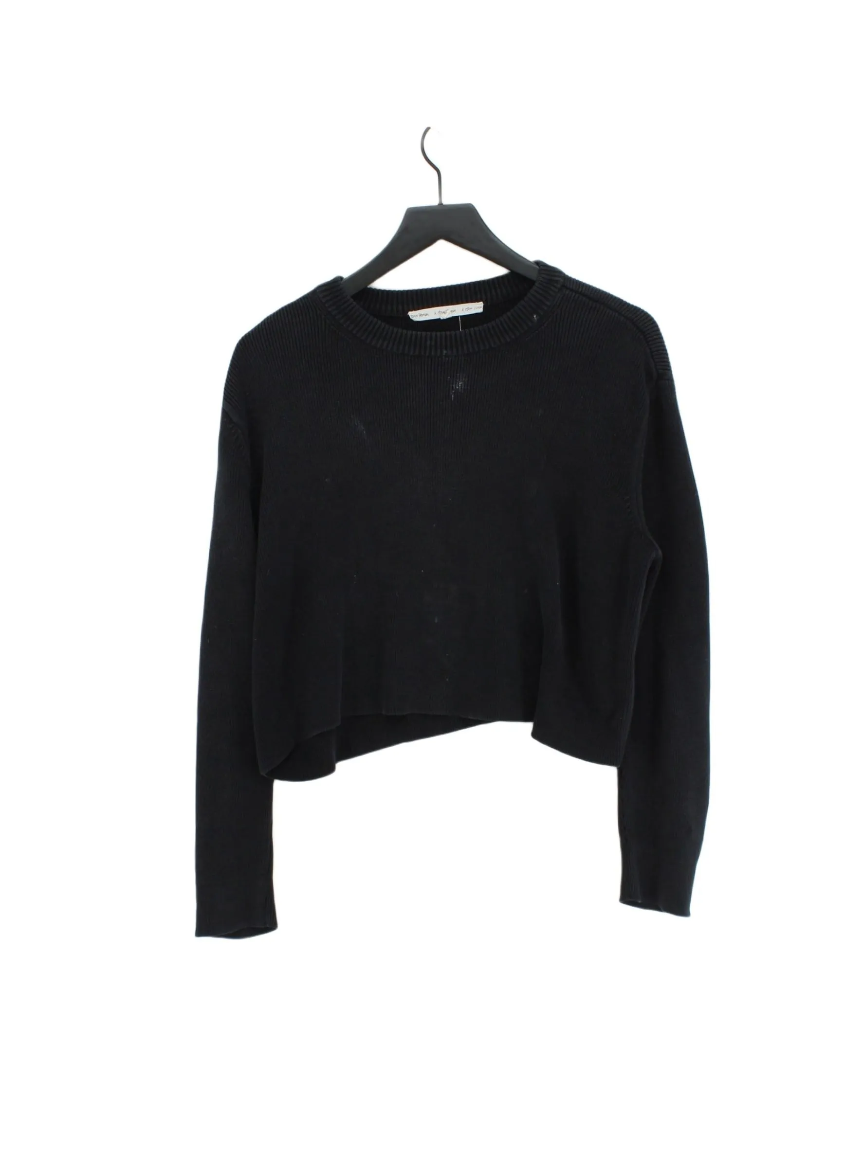 & Other Stories Men's Jumper M Black 100% Cotton