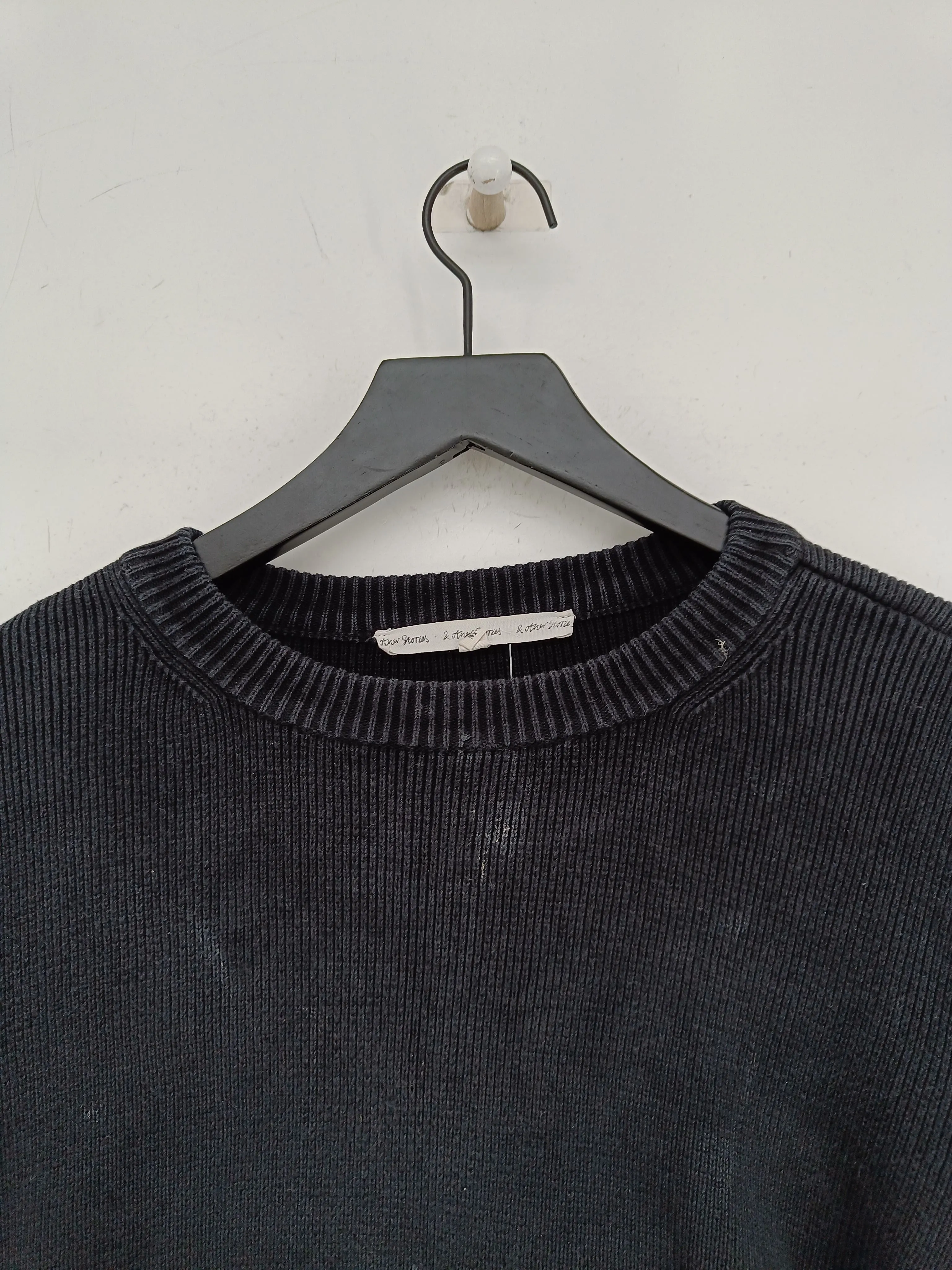 & Other Stories Men's Jumper M Black 100% Cotton