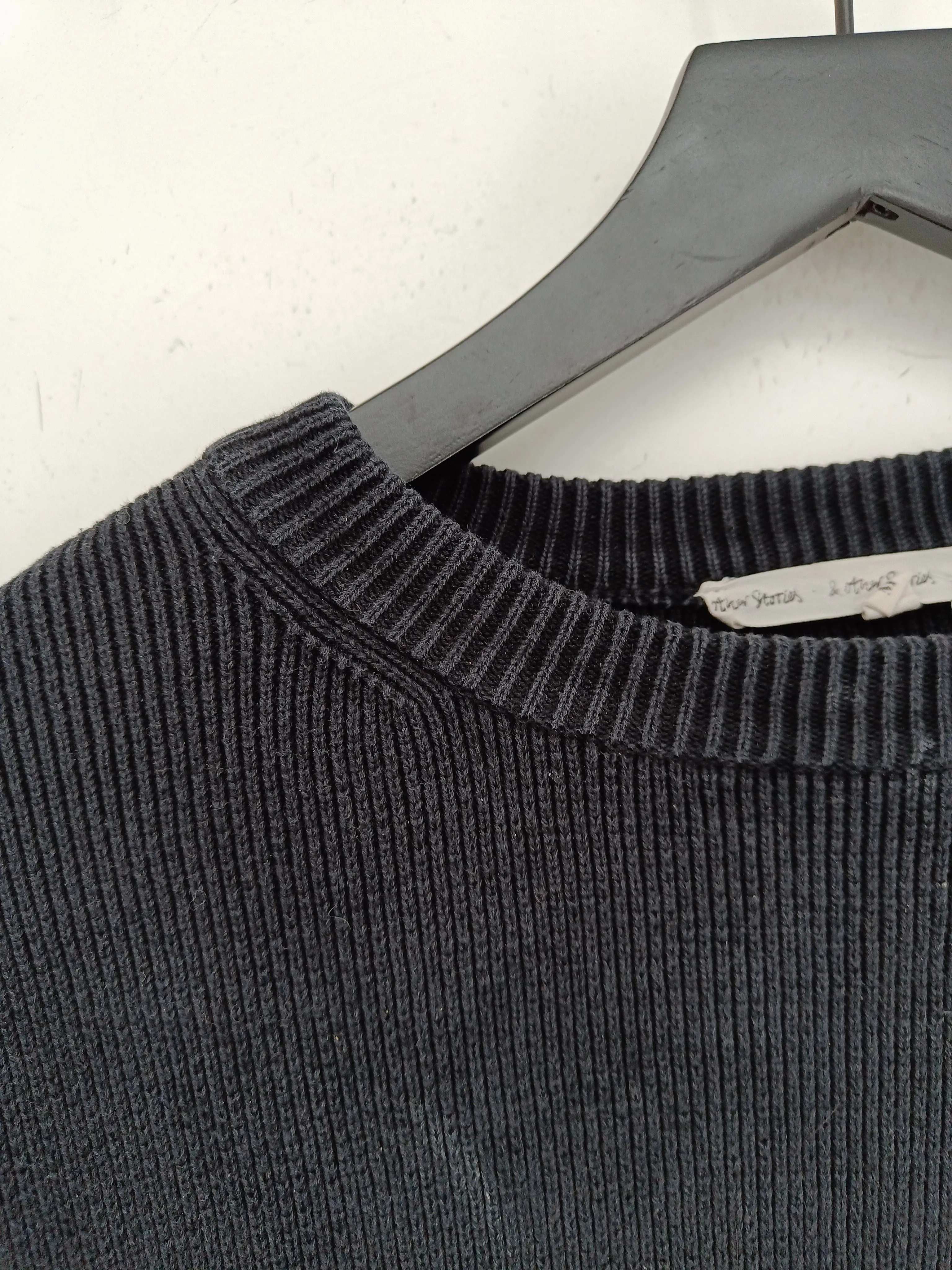 & Other Stories Men's Jumper M Black 100% Cotton