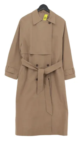 & Other Stories Women's Coat S Brown Cotton with Polyamide, Polyester, Viscose