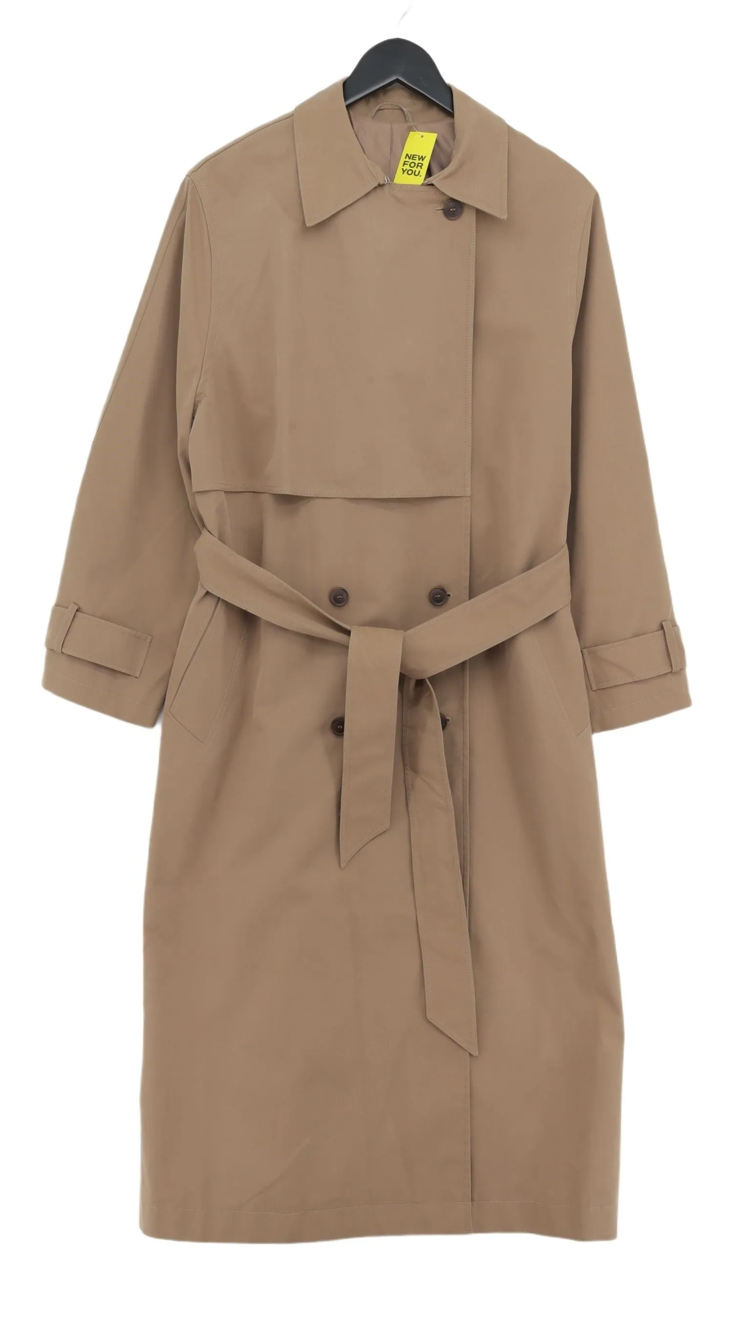 & Other Stories Women's Coat S Brown Cotton with Polyamide, Polyester, Viscose