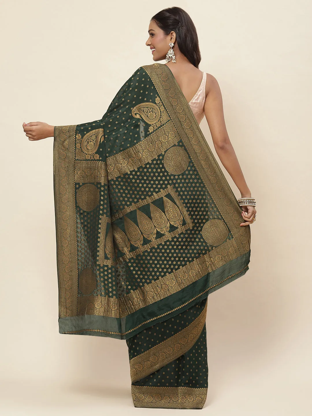 Antique Booti Woven Crepe Saree