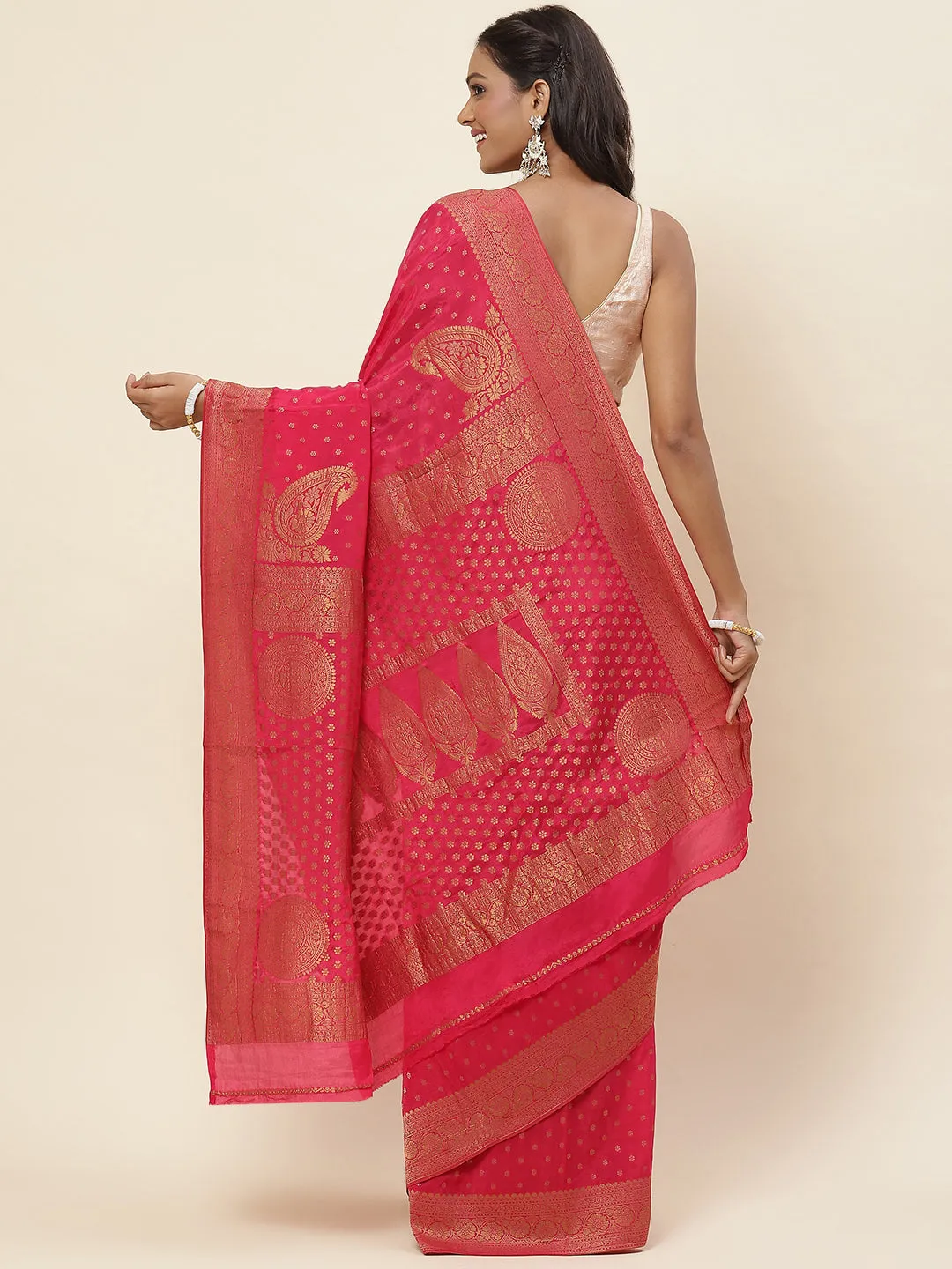 Antique Booti Woven Crepe Saree