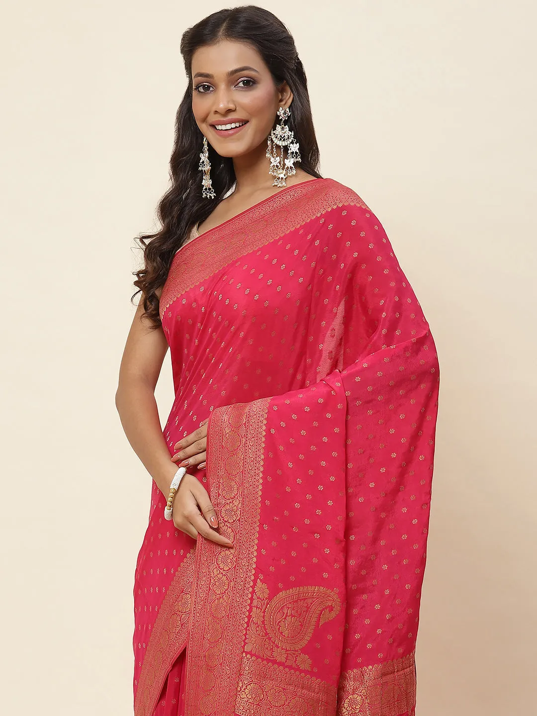 Antique Booti Woven Crepe Saree