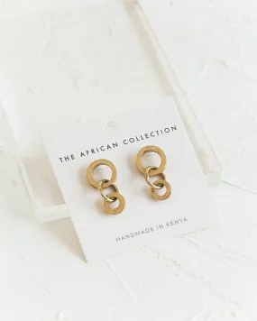 Artisan Link Brass Earrings