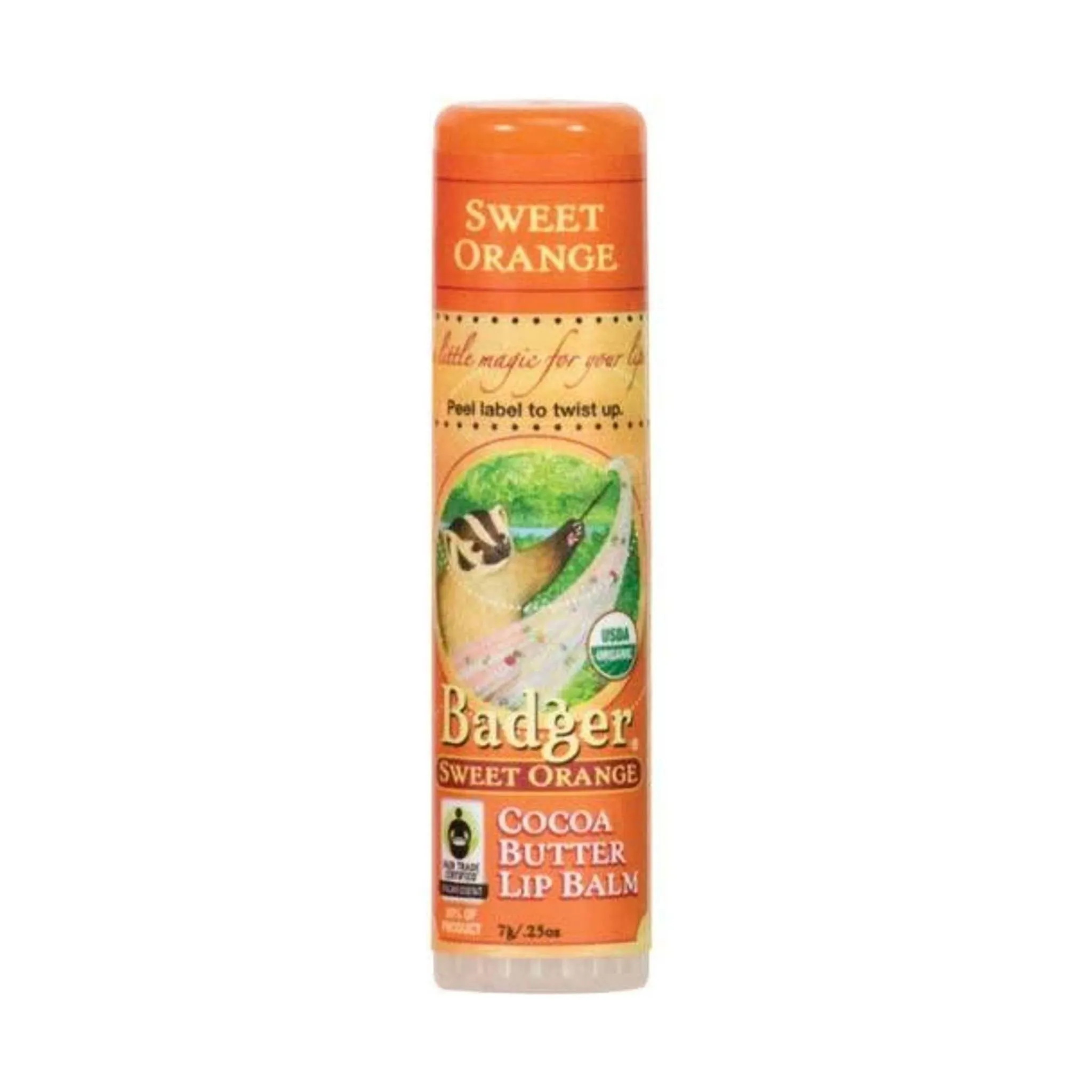 Badger Organic Cocoa Butter Lip Balm - Sweet Orange