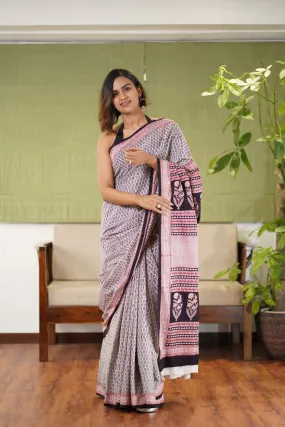 Bagh Hand Block Printed Cotton Saree