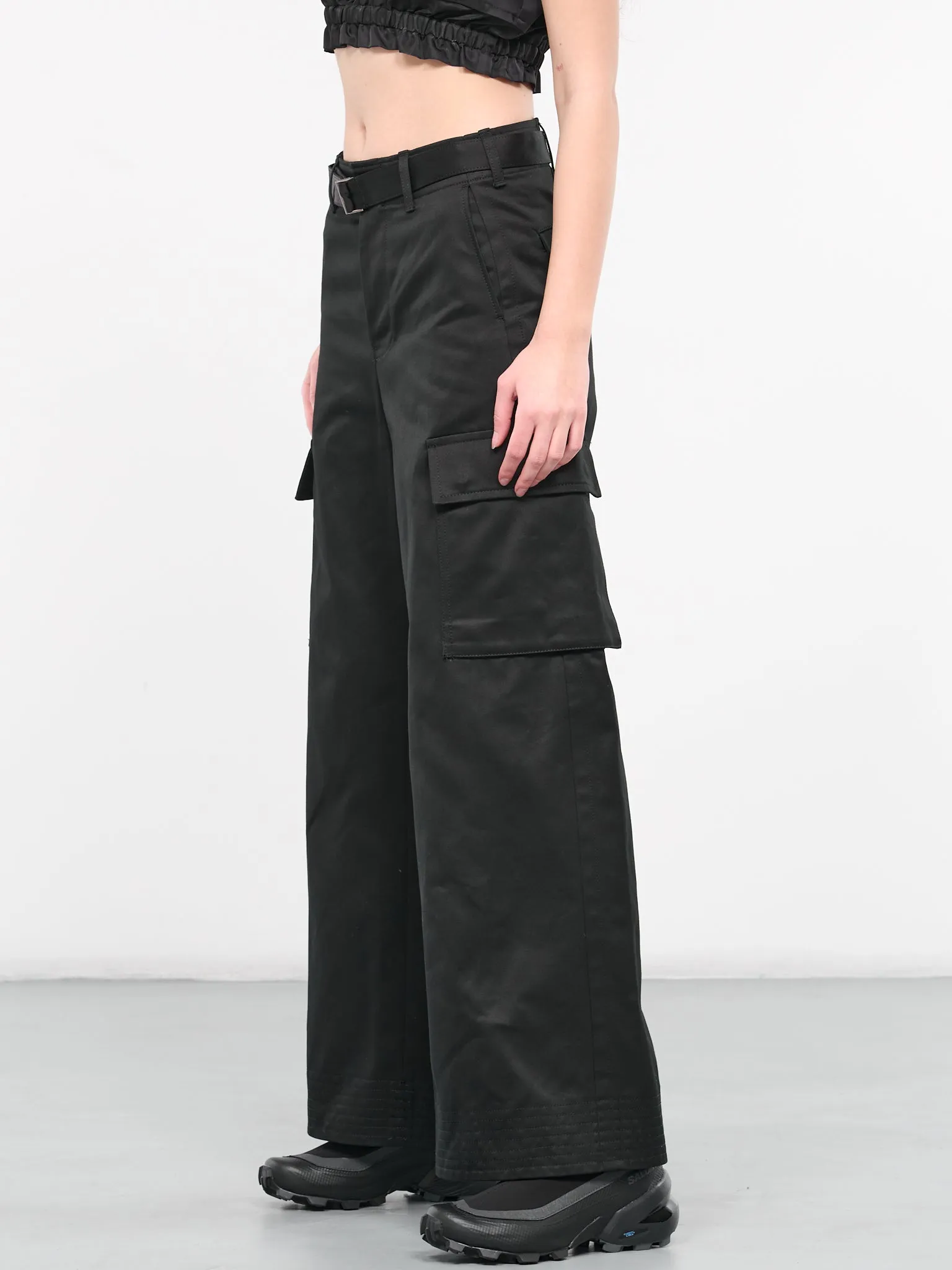 Belted Cargo Pants (24-07078-001-BLACK)