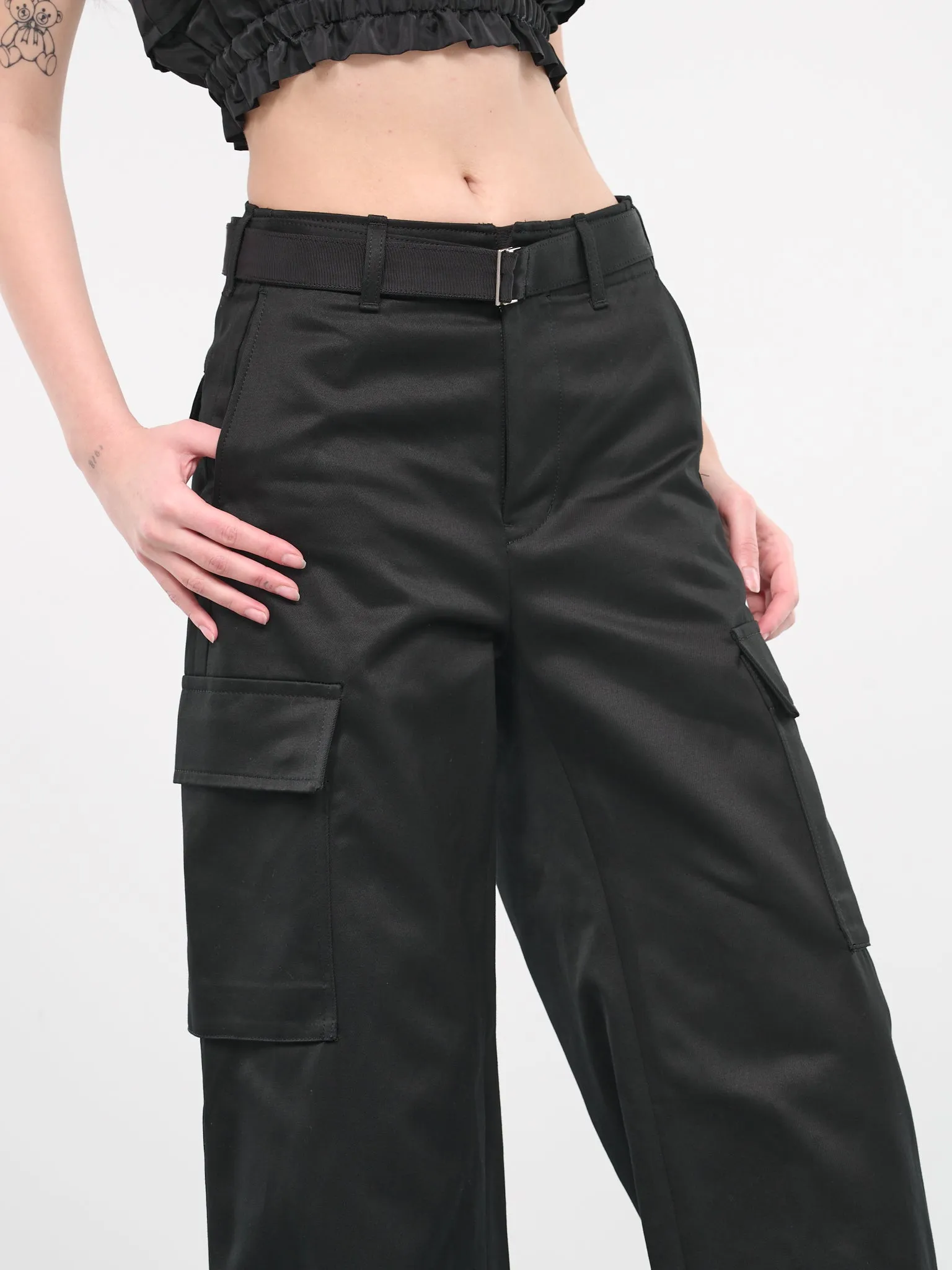 Belted Cargo Pants (24-07078-001-BLACK)