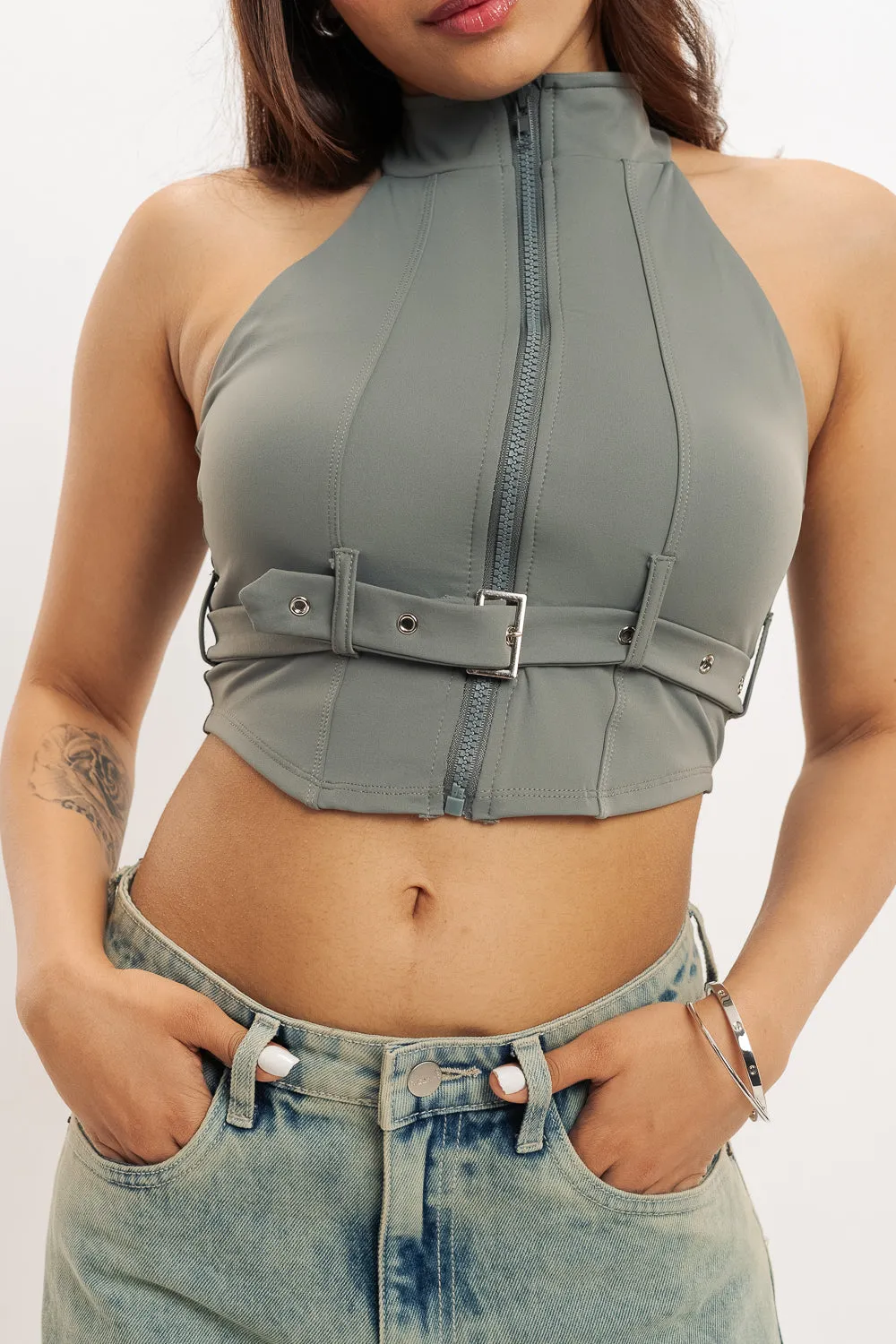 Belted Halter Top