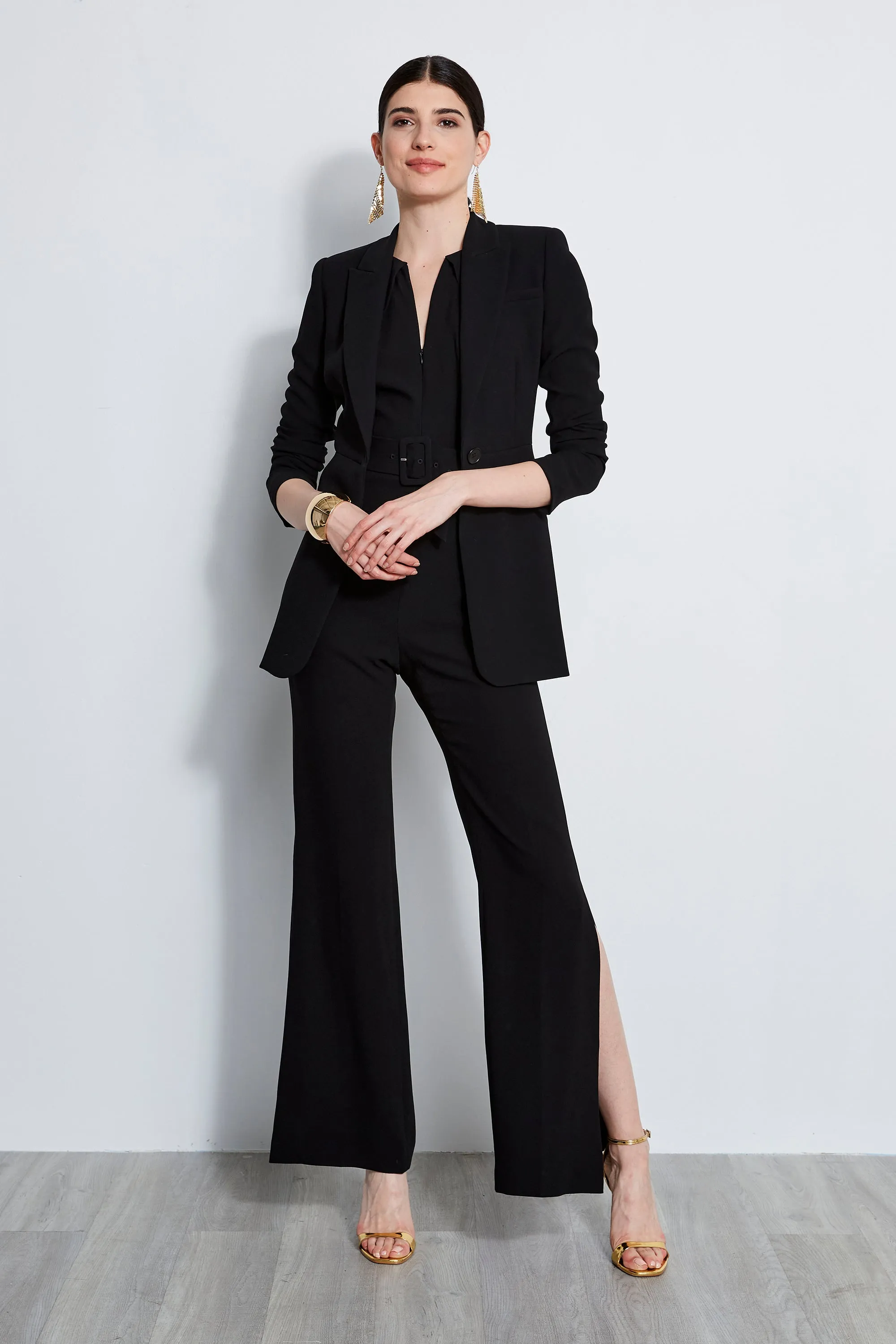 Belted Slit Jumpsuit