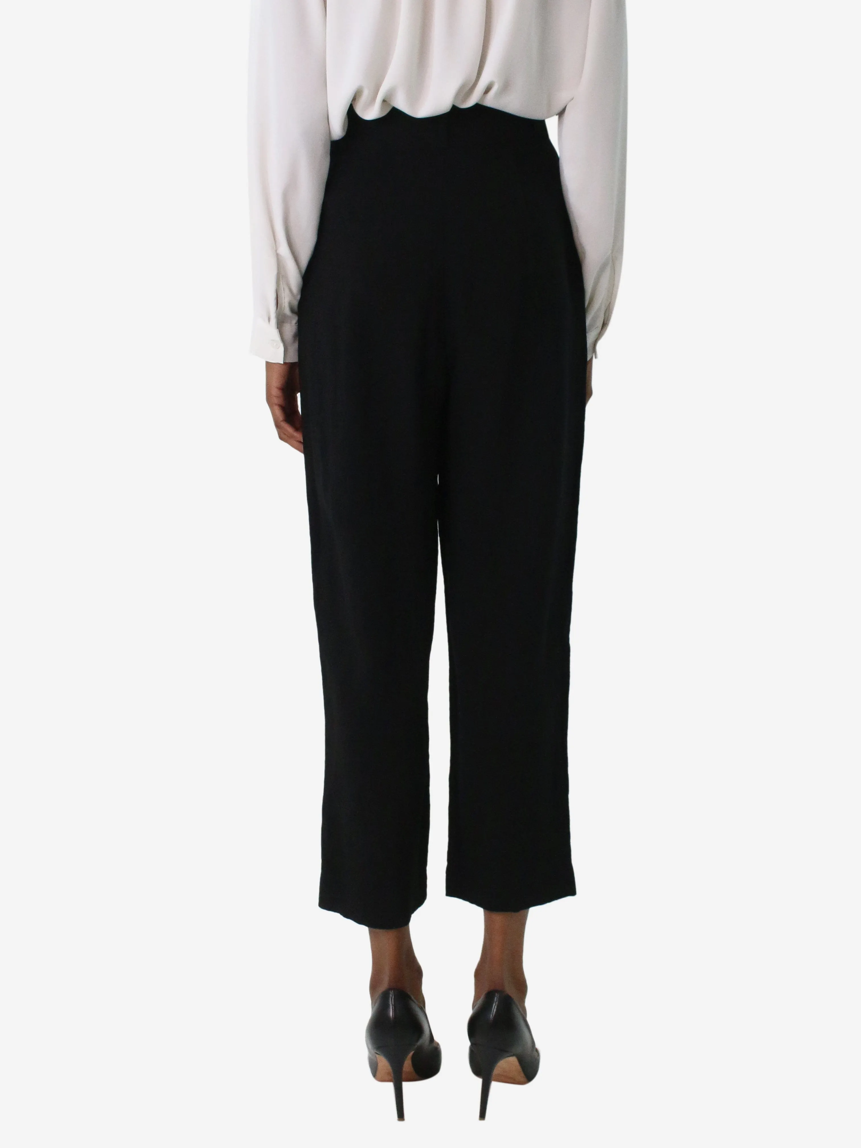 Black pleated crepe trousers - size FR 34