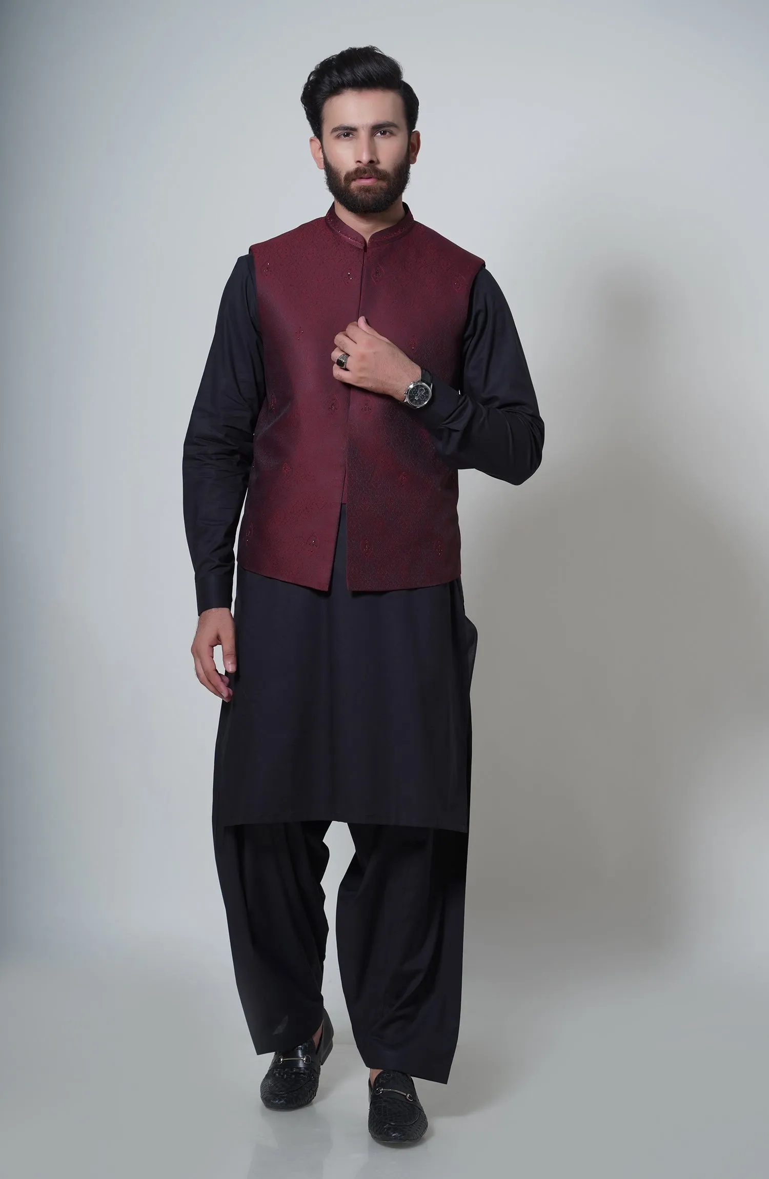 Blended Waistcoat - Maroon