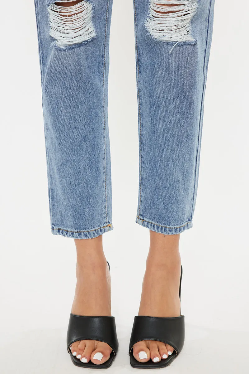 Blossom Ultra High Rise Belted Mom Jeans