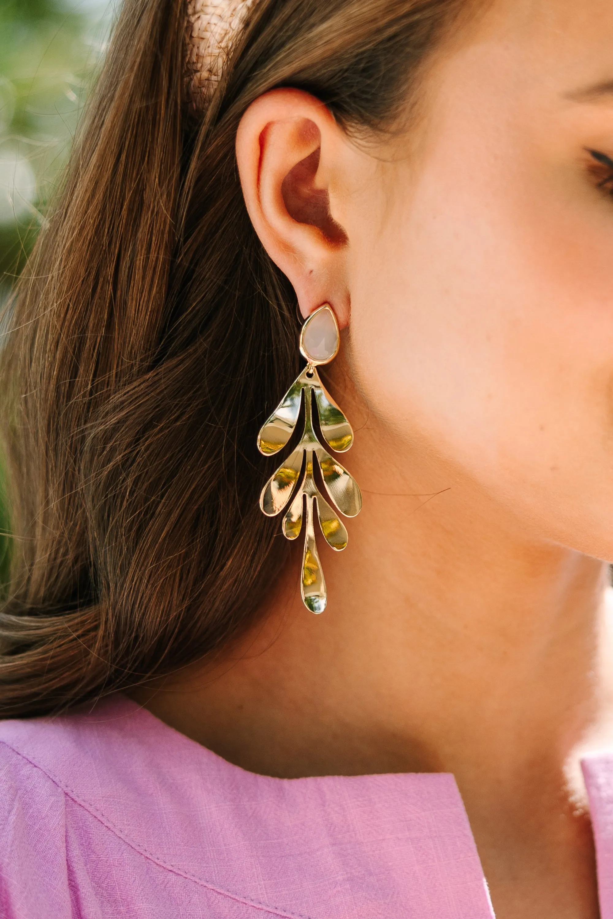 Bohemian Gemme: Gold Vine Earrings