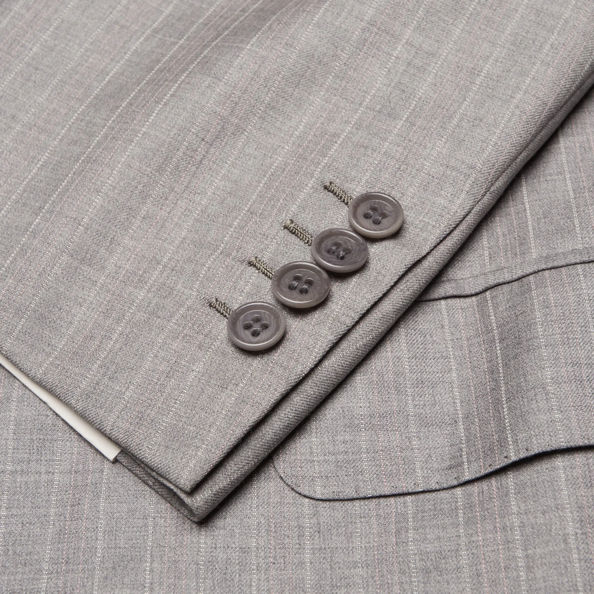 BRIONI "CHIGI" Handmade Gray Striped Wool Suit EU 52 NEW US 42