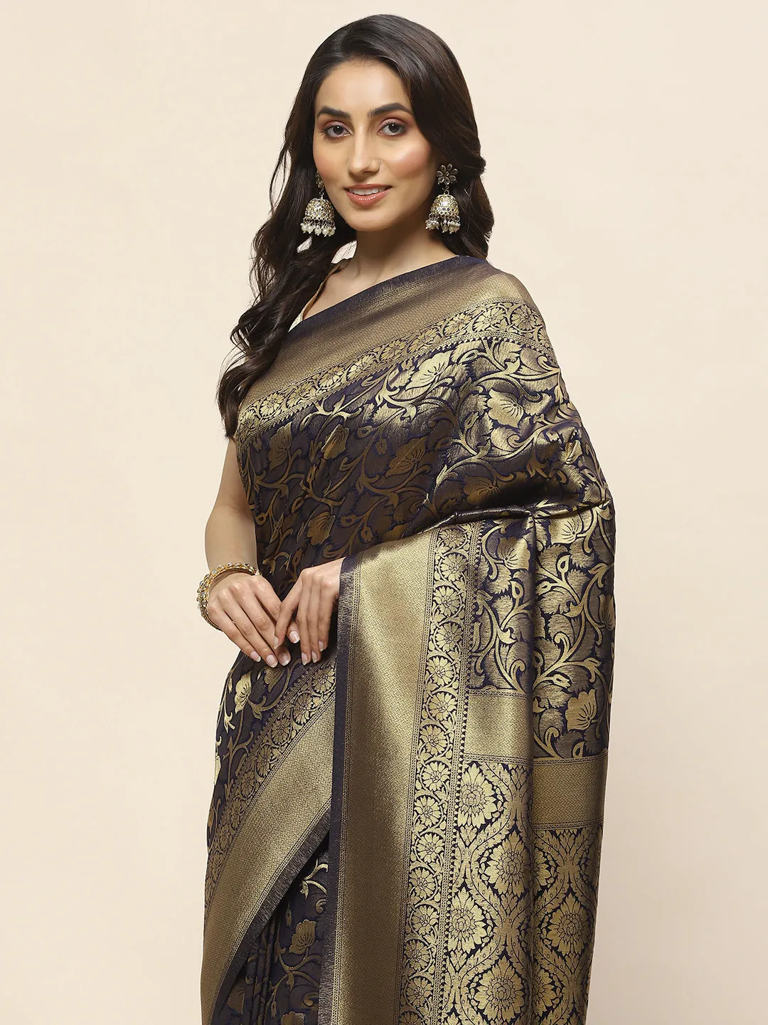 Brocade Zari Jaal Woven Handloom Saree