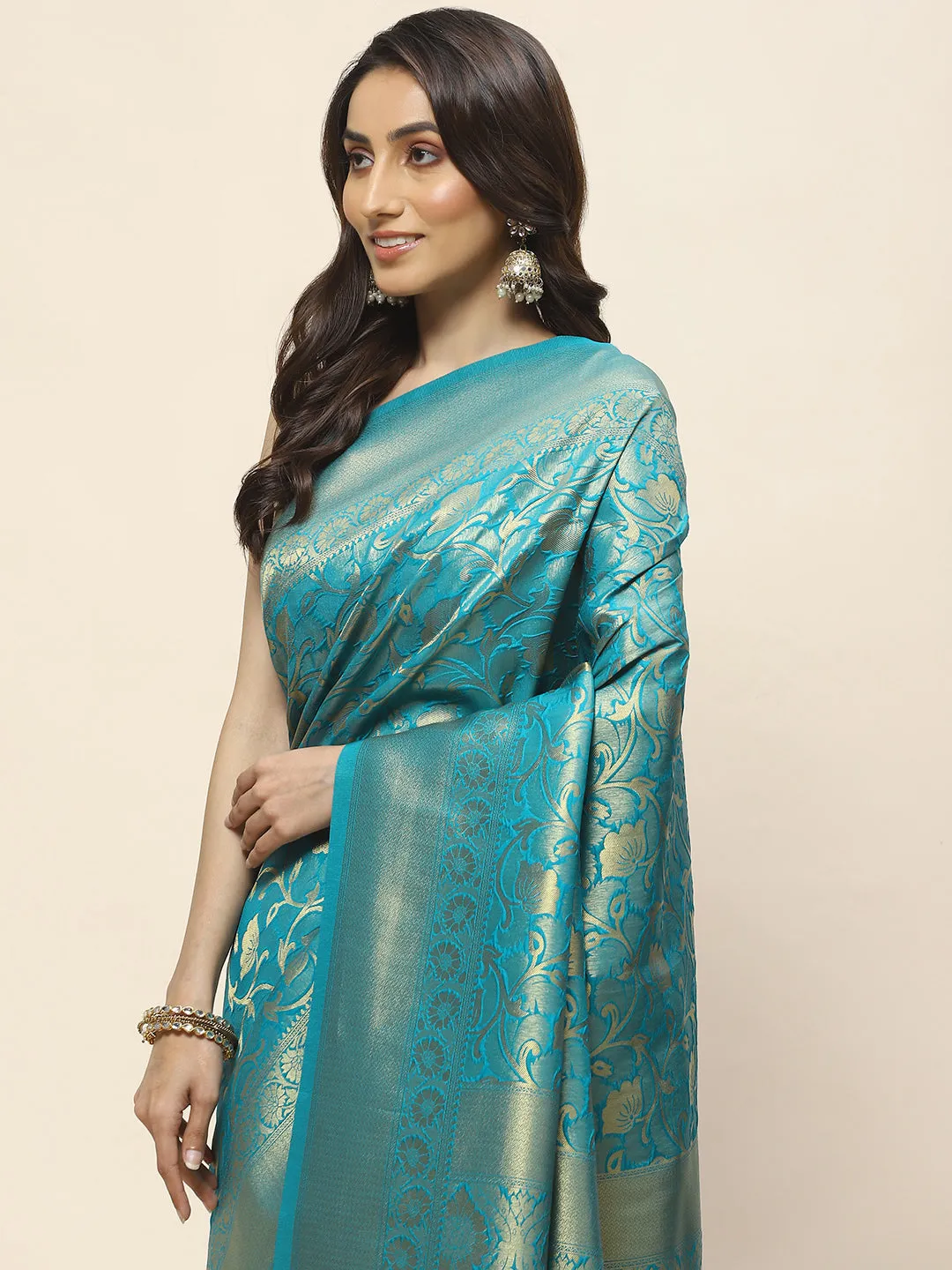 Brocade Zari Jaal Woven Handloom Saree