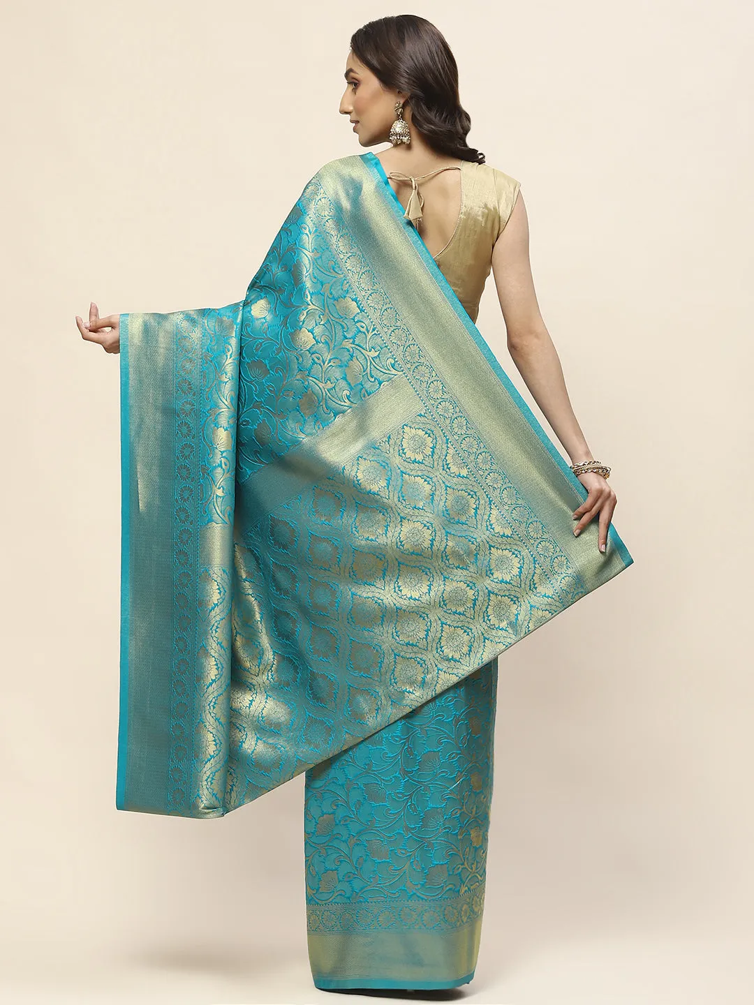 Brocade Zari Jaal Woven Handloom Saree