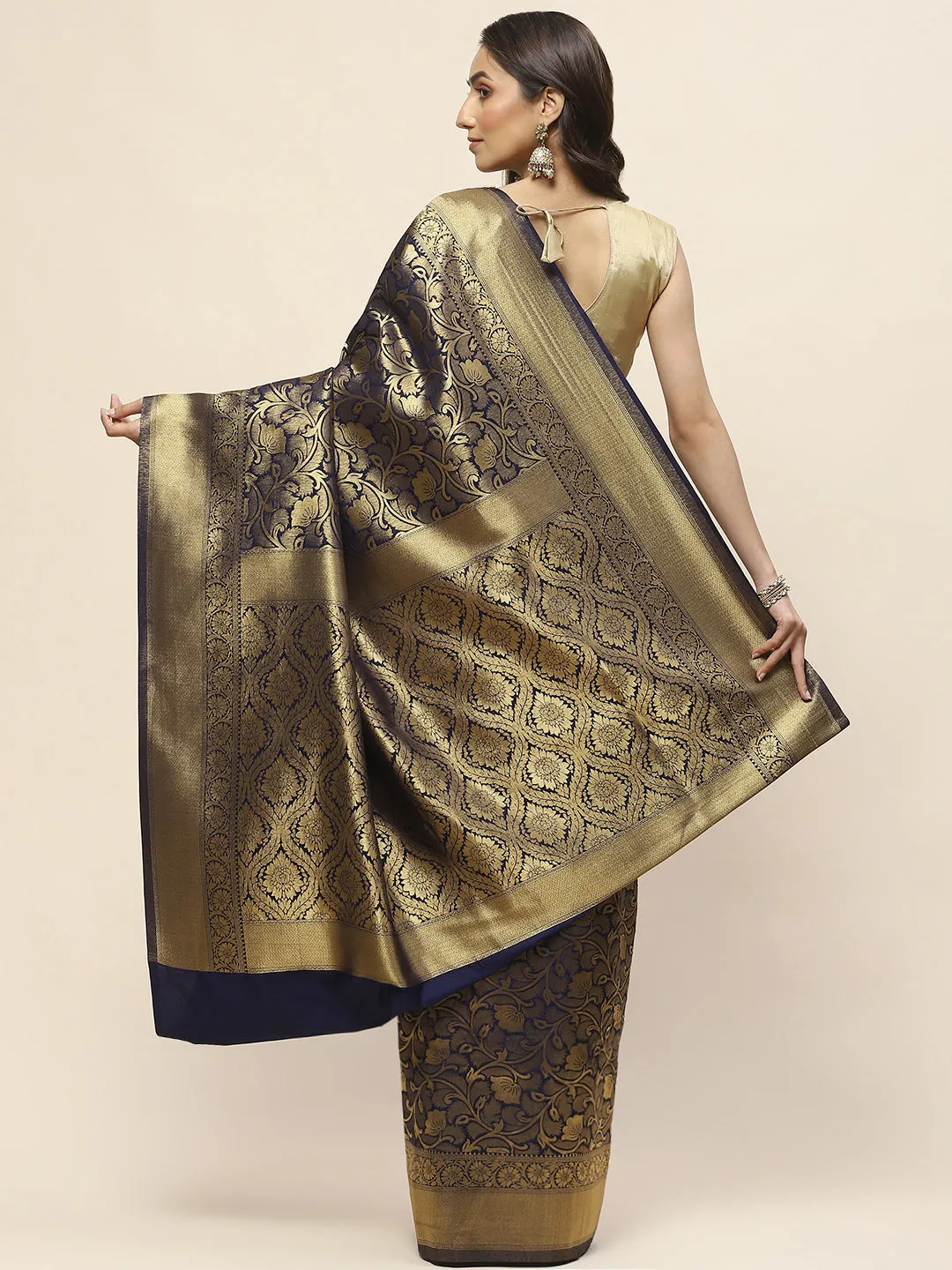 Brocade Zari Jaal Woven Handloom Saree