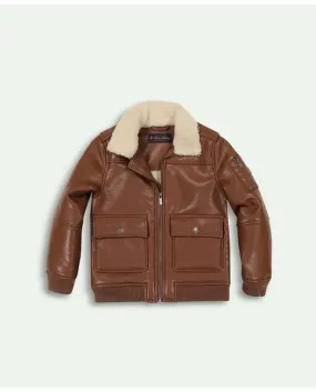 Brooks Brothers Kids Bomber Jacket Brown