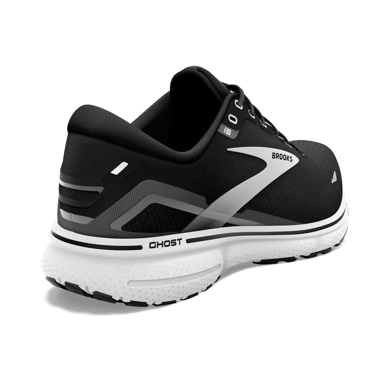 Brooks Ghost 15 (Mens) Wide - Black/Blackened Pearl/White