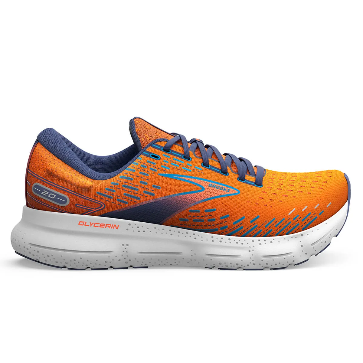 Brooks Glycerin 20 Mens | Orange/crown Blue/blue