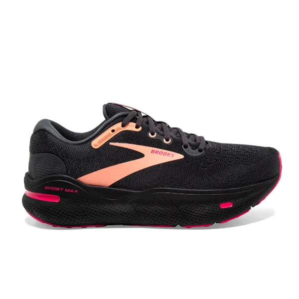 Brooks Women's Ghost Max Black/Papaya/Raspberry