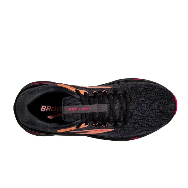 Brooks Women's Ghost Max Black/Papaya/Raspberry