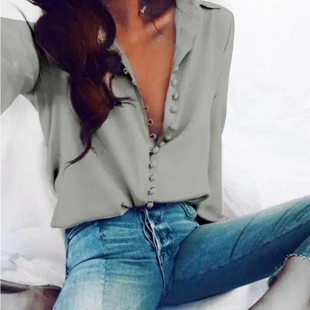 Casual Ladies Office Long Sleeve Blouse