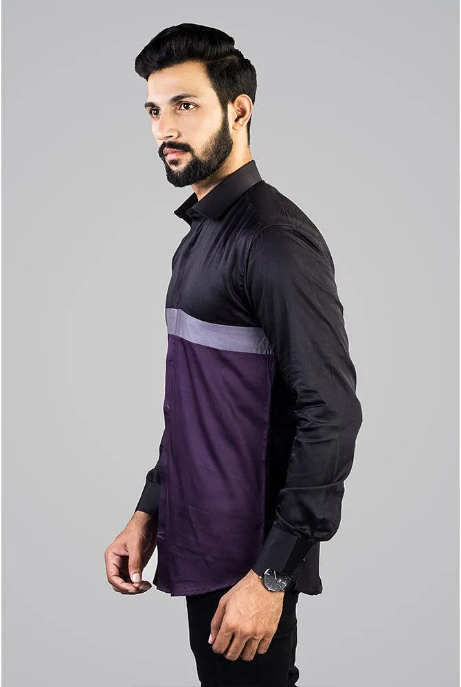 Casual Shirts for Men - Men Mehroon & Black-Block Casual Shirt