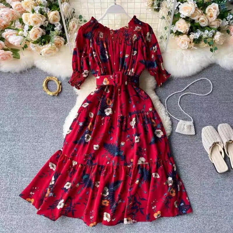 Cerda Belted Floral Dress