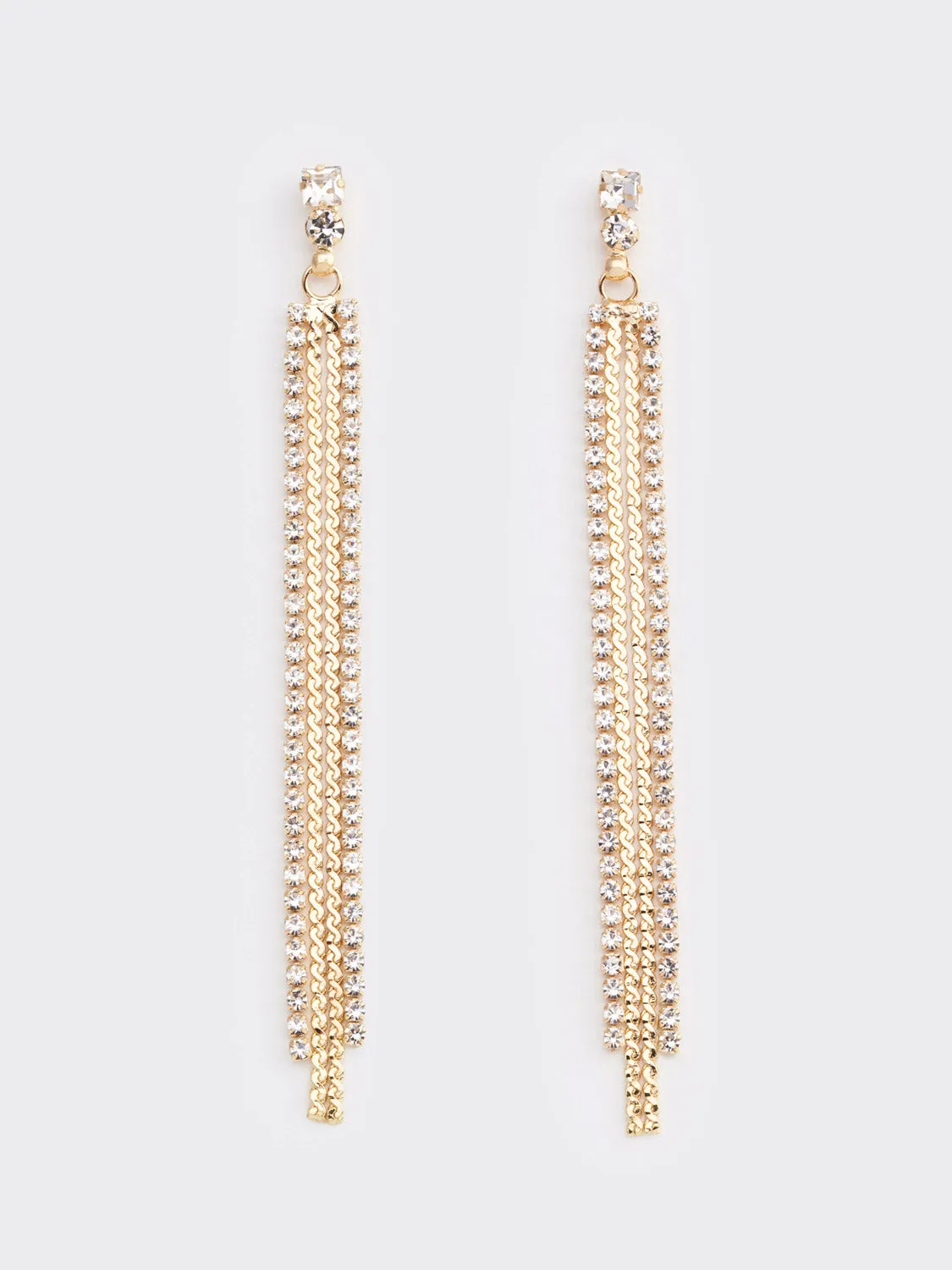 Chain & Gem Fringe Earrings