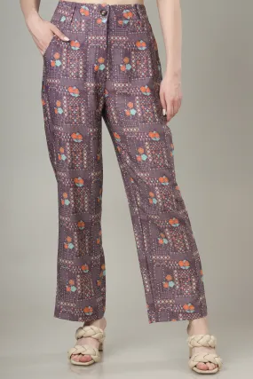 Chic Petals Abstract Floral Trouser For Stylish Women