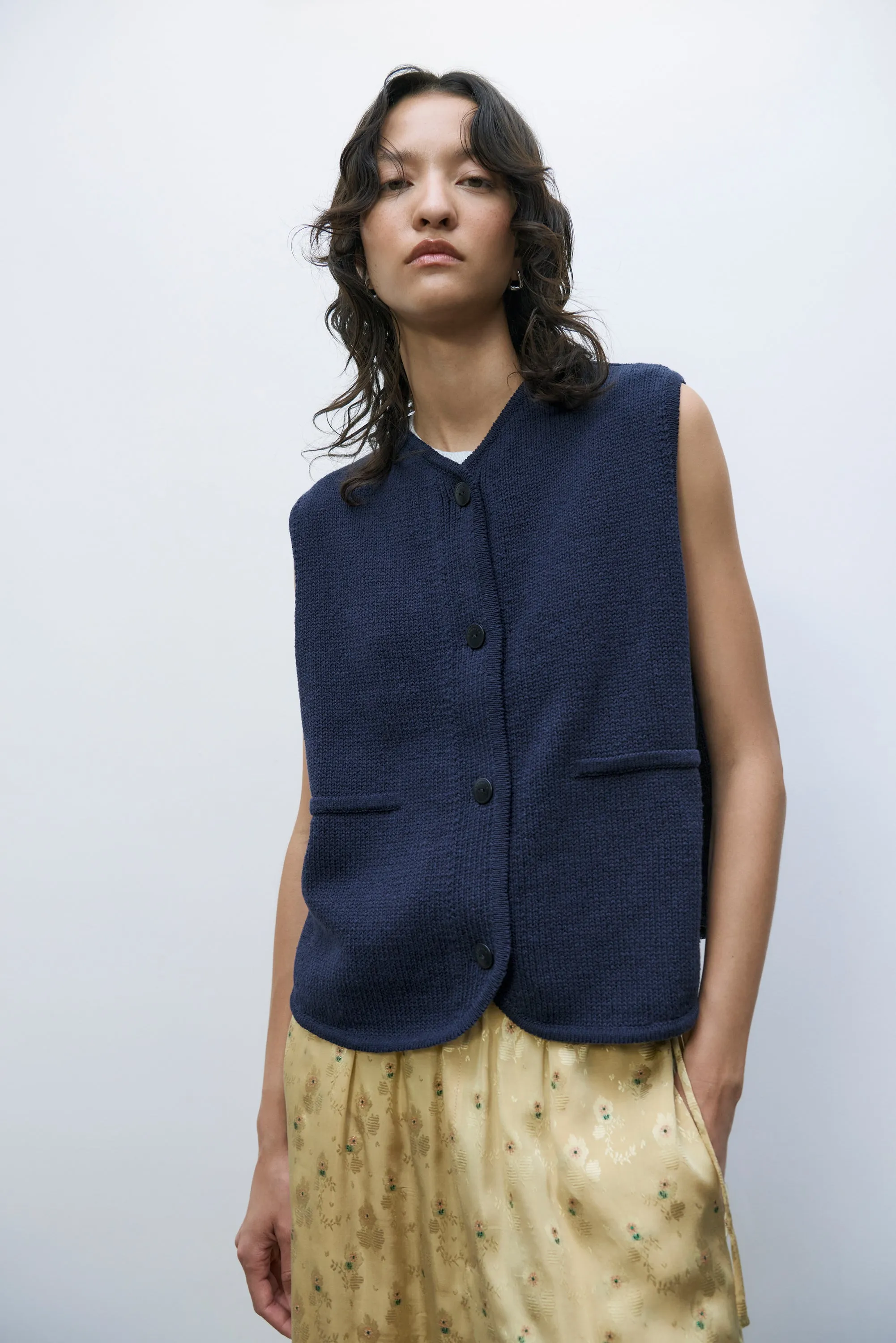 Cordera - Cotton Waistcoat - Navy