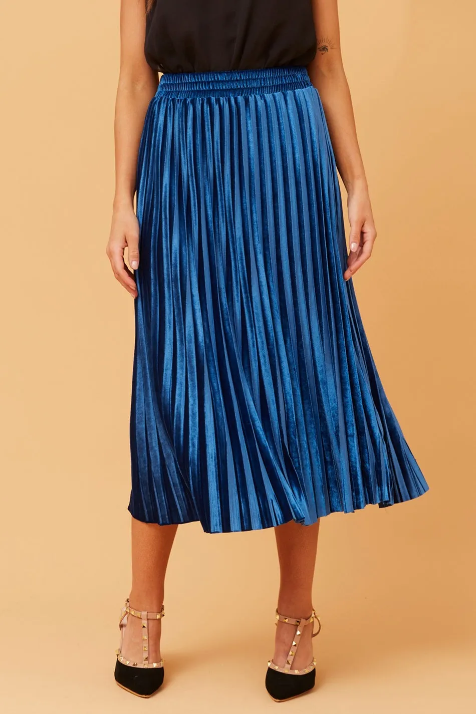 CORY PLEATED MIDI SKIRT