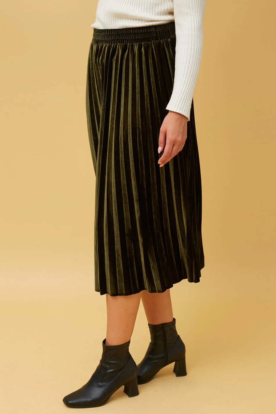 CORY PLEATED MIDI SKIRT