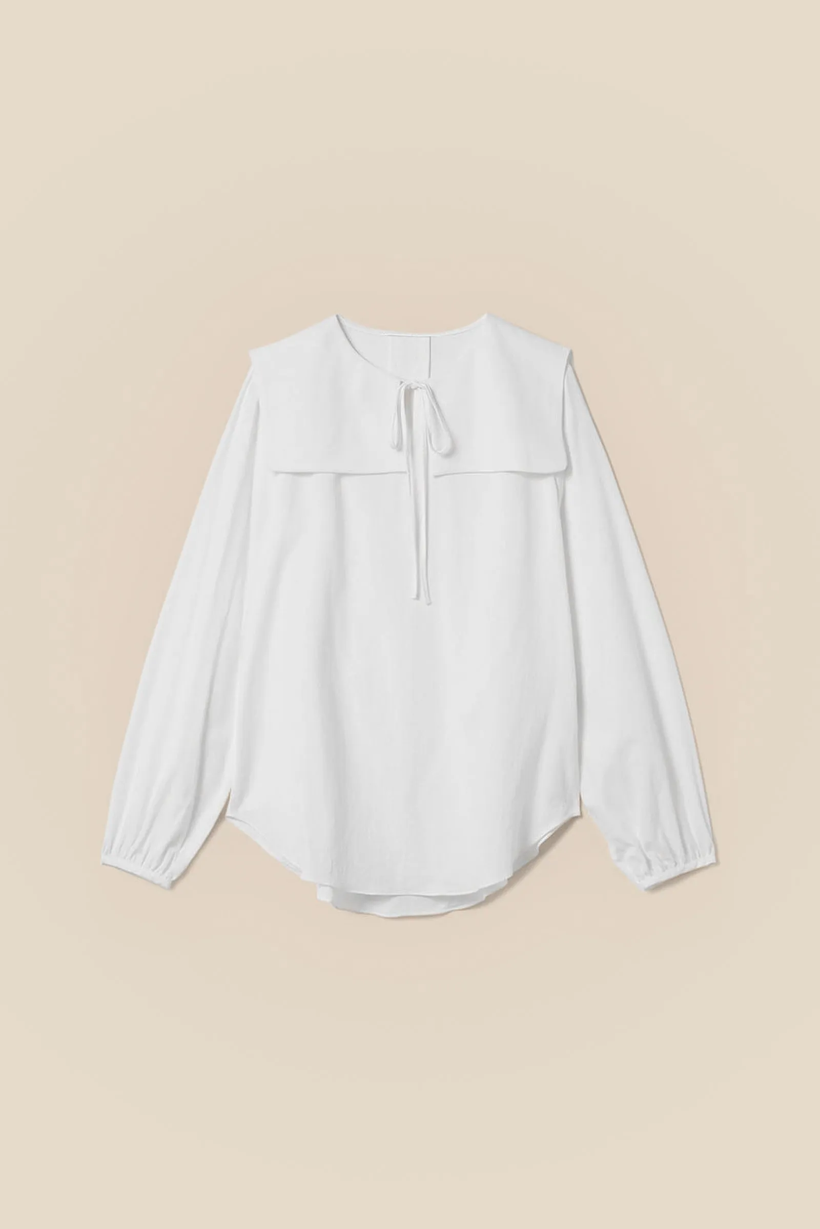 Crisp Cotton Sailor Neck Blouse