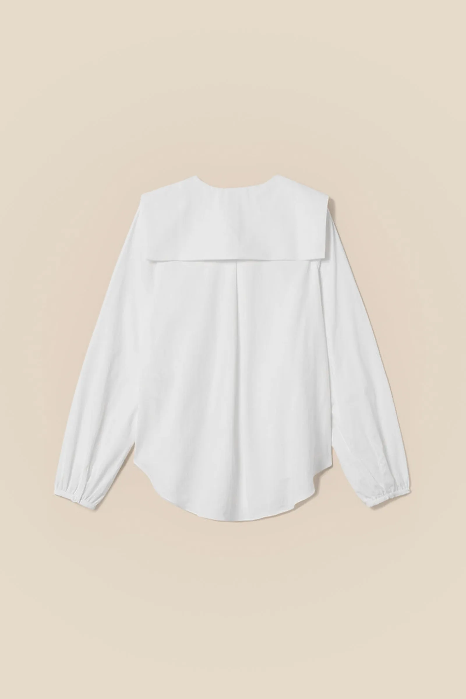 Crisp Cotton Sailor Neck Blouse