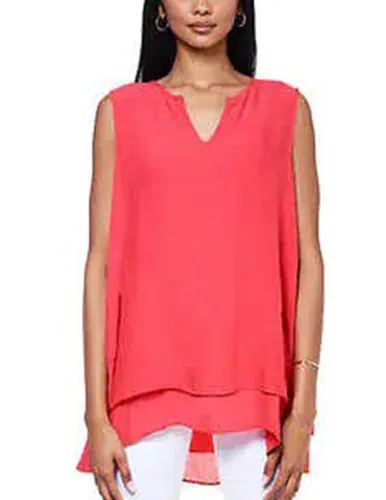 Cristina B Fever Women's Double Layer Sleeveless Blouse