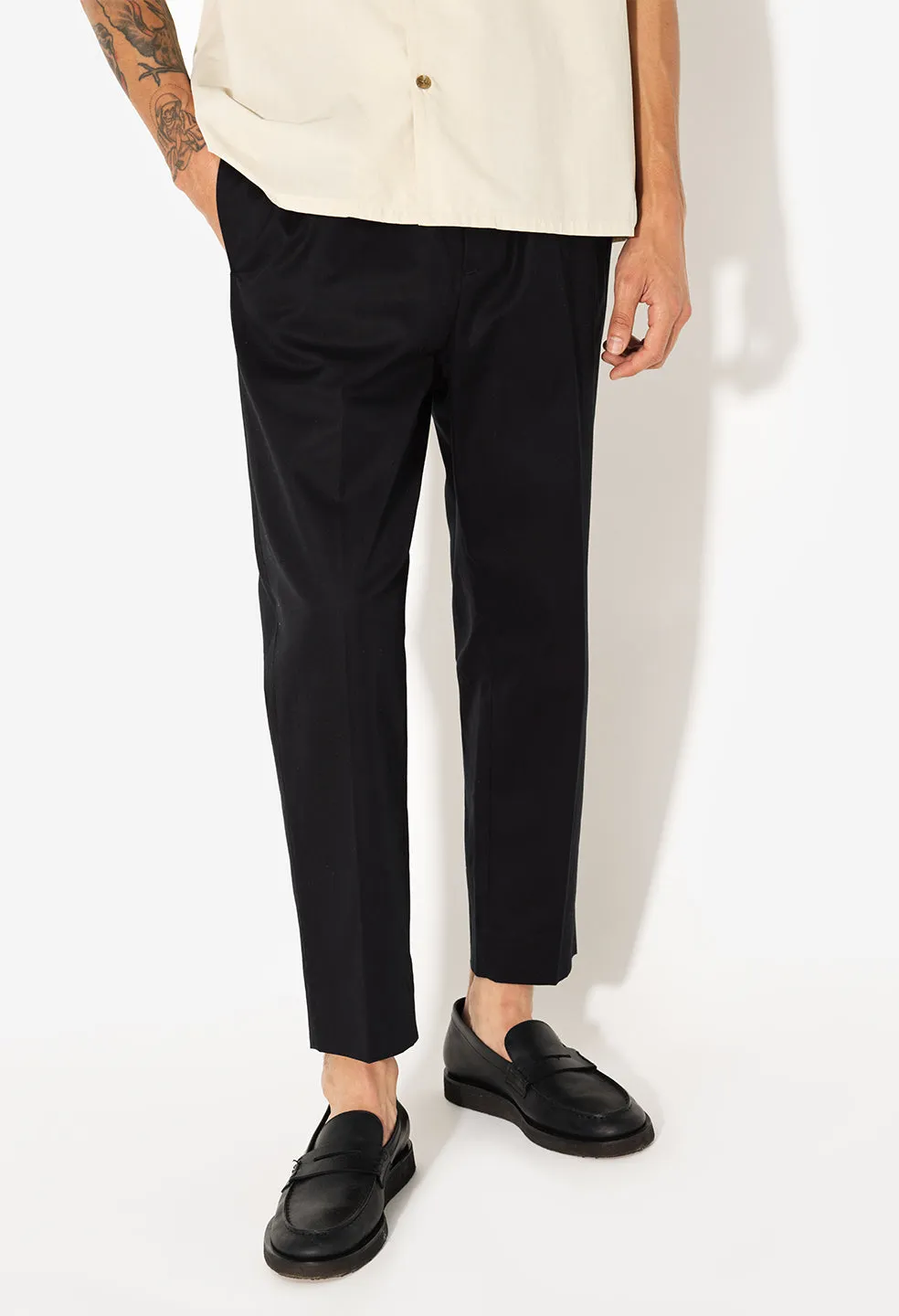 Cropped Tech Trouser / Black