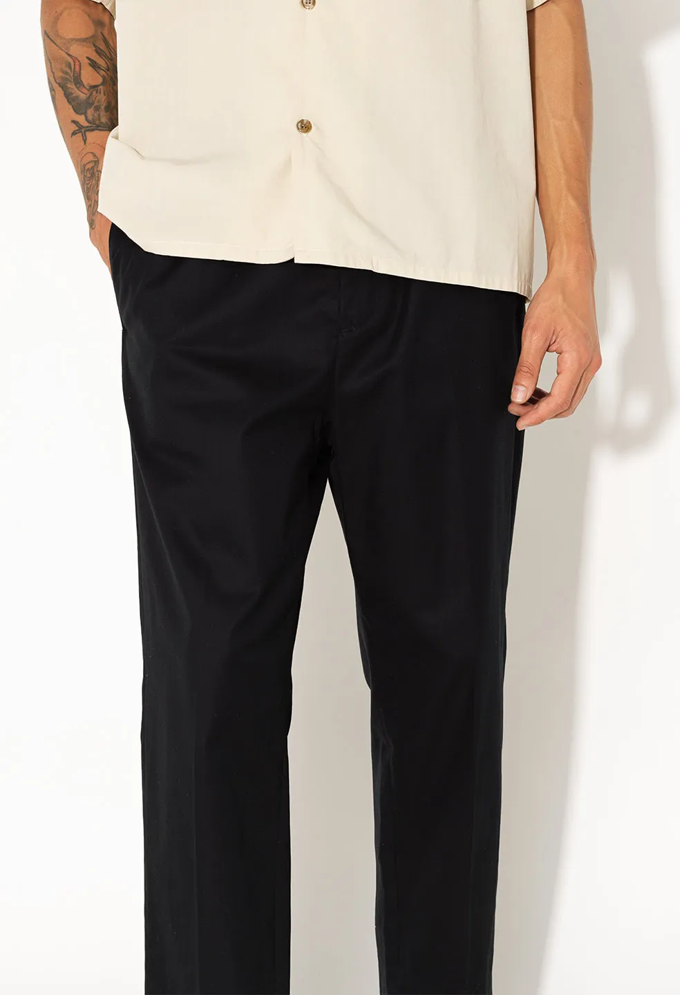 Cropped Tech Trouser / Black