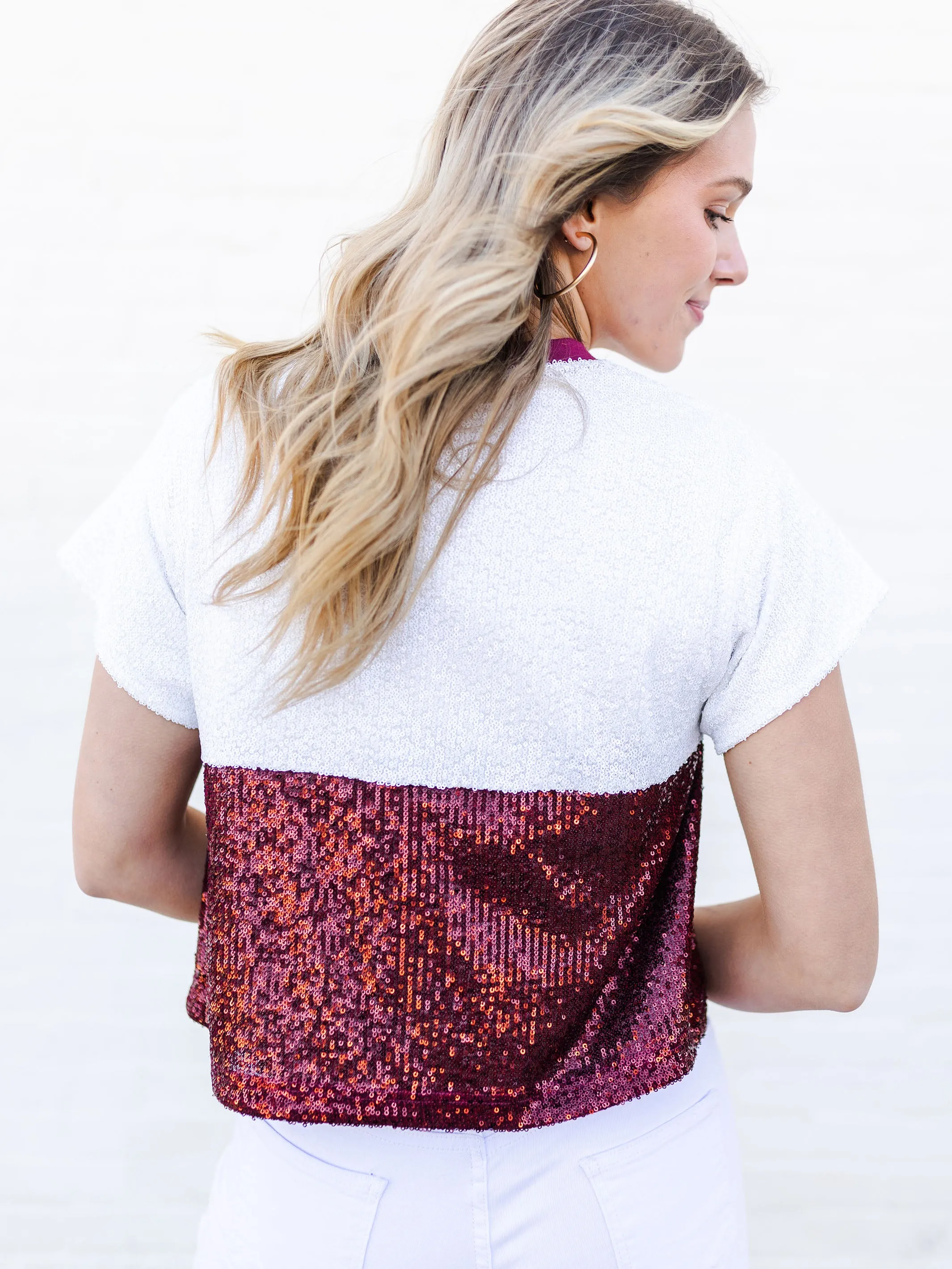 Diane Top | Maroon   White