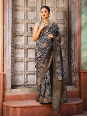 Digital Paisley Printed Handloom Saree